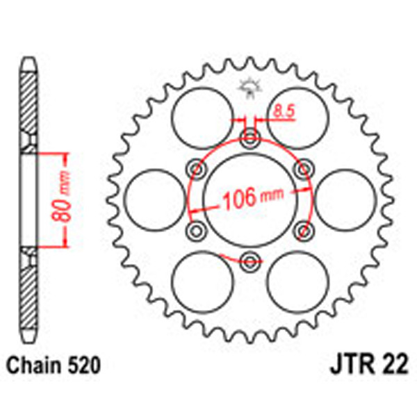JT JT Rear Sprockets R/W 22-49